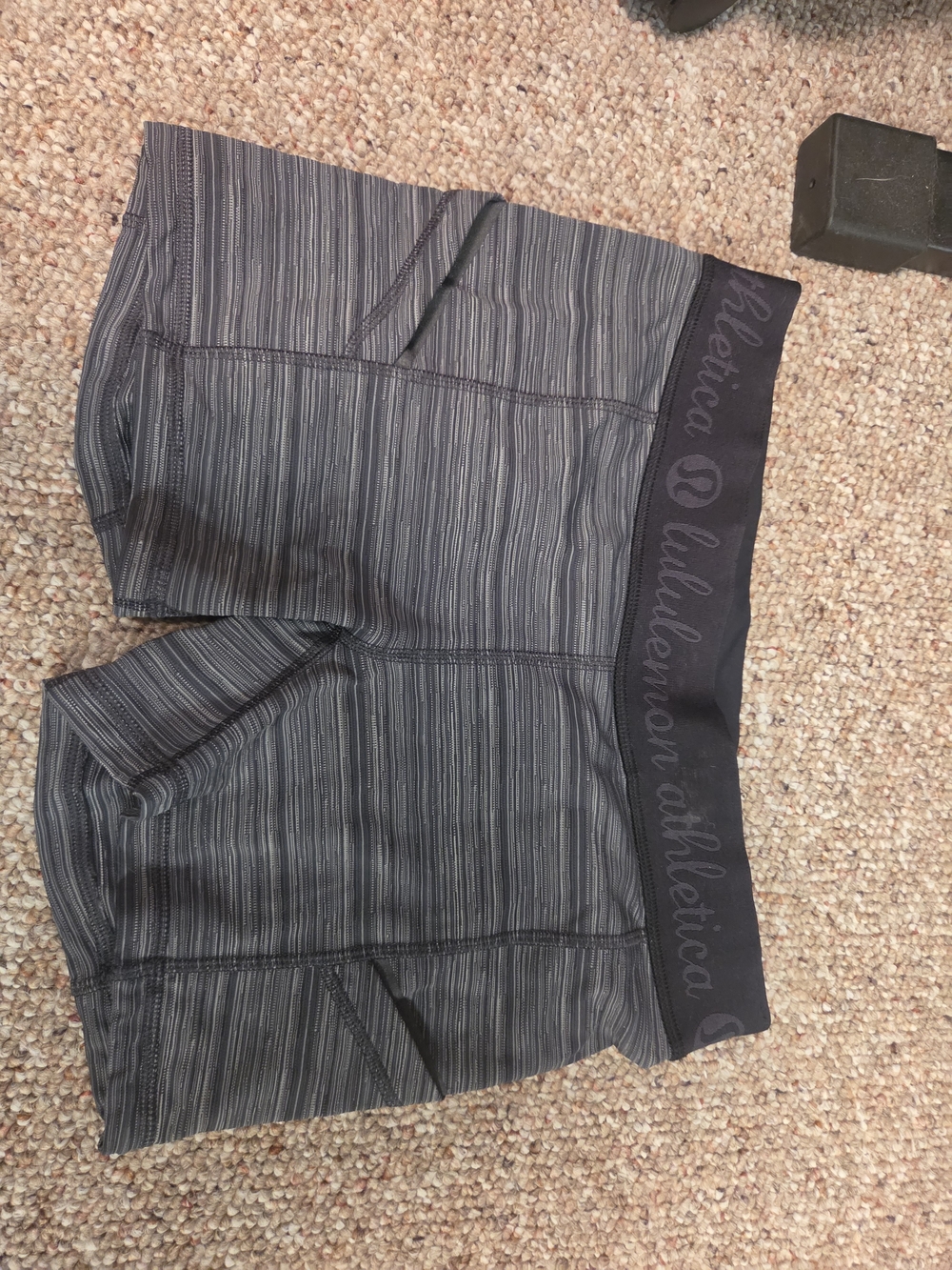 lululemon athletica Womens Gray Striped Athletic Yoga Shorts